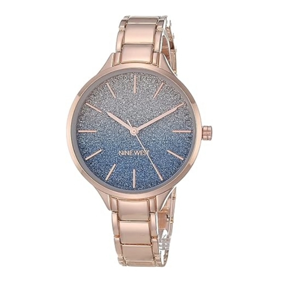 Women\'s Crystal Accented Bracelet Watch Rose Gold main image 7